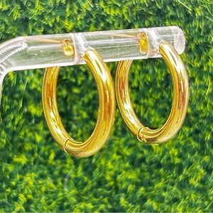 NWOT Small hoop earrings 18k gold plated stainless steel hoop earrings 12MM